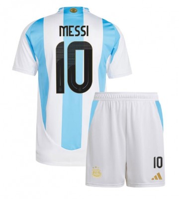 Argentina Lionel Messi #10 Replika Babytøj Hjemmebanesæt Børn Copa America 2024 Kortærmet (+ Korte bukser)